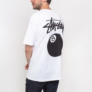 Stussy Faded 8 Ball Tee White Medium